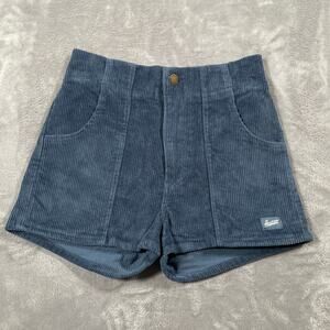 Hammies Corduroy Shorts 26 Blue Elastic Waist Retro Surf Roller Skate Beach